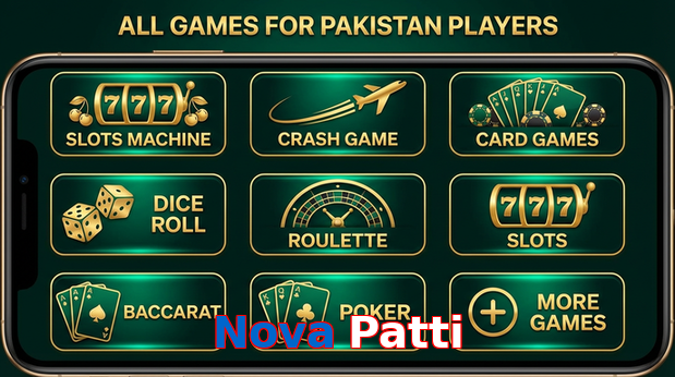 Main screen of Nova Patti games page for PK players